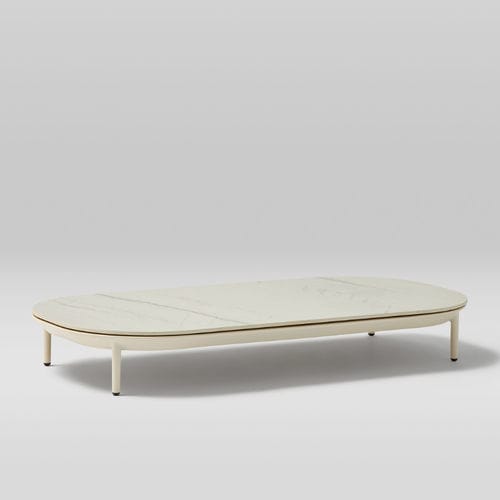 Moderner Couchtisch - AMBA - POINT - aus lackiertem Aluminium / Porzellan / HPL