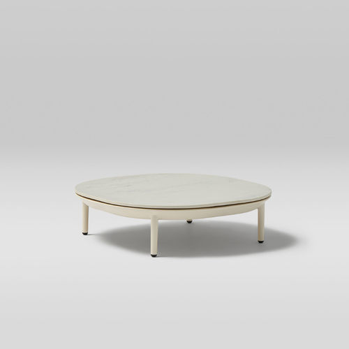 Moderner Couchtisch - AMBA - POINT - Aluminium / thermolackiertes Aluminium / Porzellan
