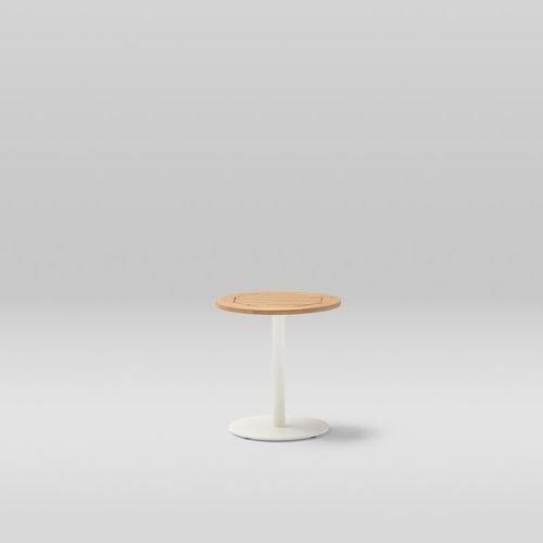 Moderner Couchtisch - LIS - POINT - aus lackiertem Aluminium / Teakholz / Gestell aus Aluminium