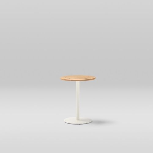 Moderner Couchtisch - LIS - POINT - aus lackiertem Aluminium / Teakholz / Gestell aus Aluminium