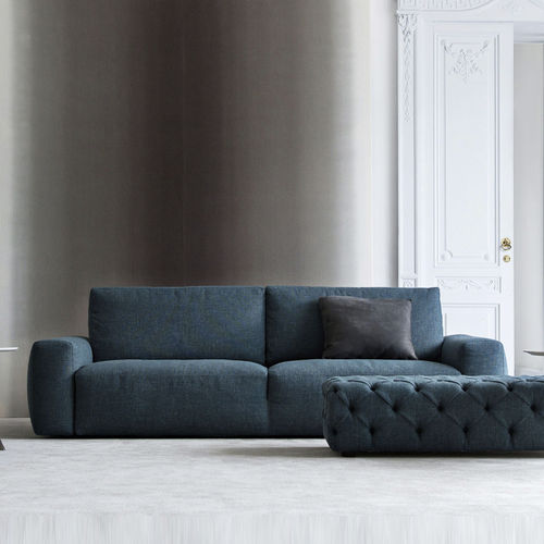Modernes Sofa - JOHNNY - BERTO - Stoff / mit abnehmbarem Bezug / blau