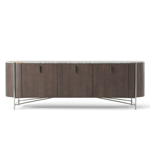 Sideboard mit hohen Beinen - HILLY - BERTO - modern / Nussbaum / Massivholz