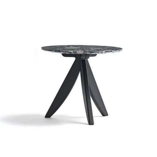 Moderner Beistelltisch - CIRCUS  - BERTO - lackiertes MDF / Gestell aus verchromtem Stahl / Gestell aus Esche