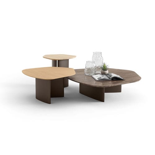 Couchtisch / originelles Design - NEW PASSENGER  - BERTO - Holz / Metall / Marmor