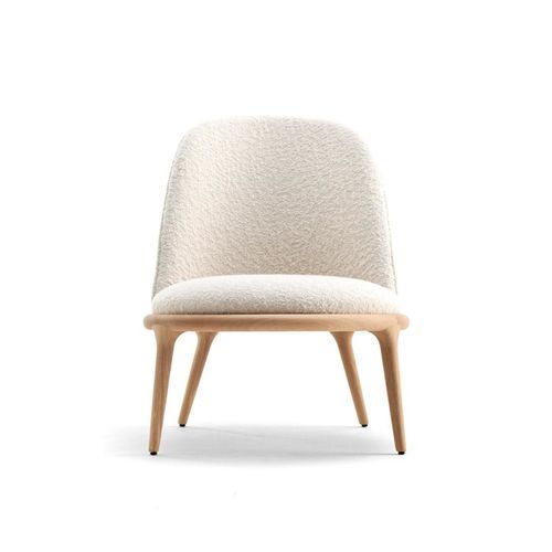 Leder-Relaxsessel - Kim - BERTO - Stoff / Nussbaum / Eiche