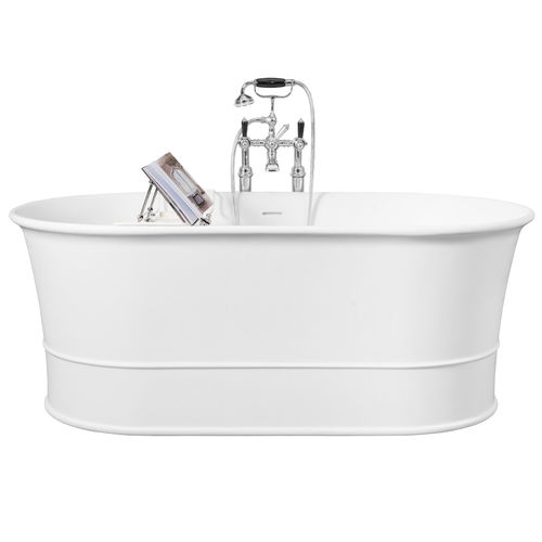 Ovale Badewanne - JACQUELINE - GENTRY HOME - freistehend / Quartzkomposit / weiß