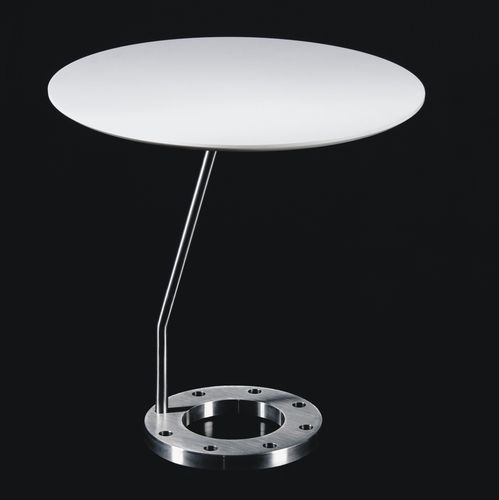 Lampentisch / originelles Design - ANALOGON 5 - INSILVIS - Verbundwerkstoff / Gestell aus rostfreiem Edelstahl / rund