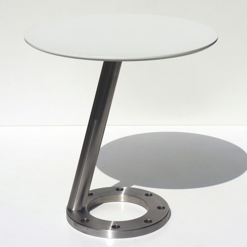Lampentisch / originelles Design - STEELFUSION - INSILVIS - Verbundwerkstoff / Gestell aus rostfreiem Edelstahl / rund