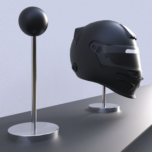 Edelstahl-Helmhalterung - SPHERICAL 1 - INSILVIS - Thermoplast / Tisch