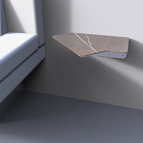 Beistelltisch / originelles Design - ASIDE 1 ST - INSILVIS - Edelstahl / COR-TEN®-Stahl / Naturstein
