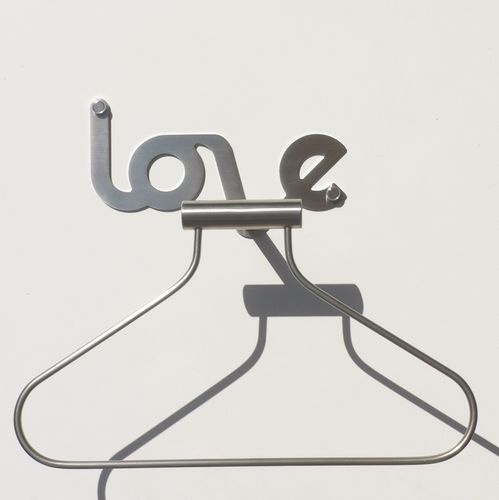 Garderobenhaken / originelles Design - LOVE - INSILVIS - Edelstahl / individuell