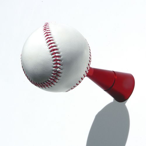 Wandmontierter Garderobenständer - BASEBALL Red - INSILVIS - modern / Edelstahl