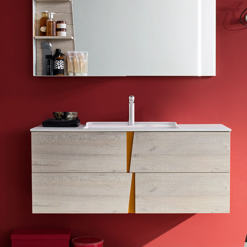 Doppelter Waschtisch-Unterschrank - WECTOR - ARDECO - wandmontiert / Holz / modern