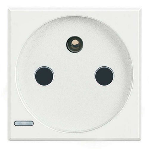 Wandmontierte Steckdose - HD4142AN - Bticino - Edelstahl / Glas / Leder