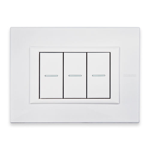 Drucktaster-Schalter - HD - Bticino - Einbau / 3-fach / Aluminium