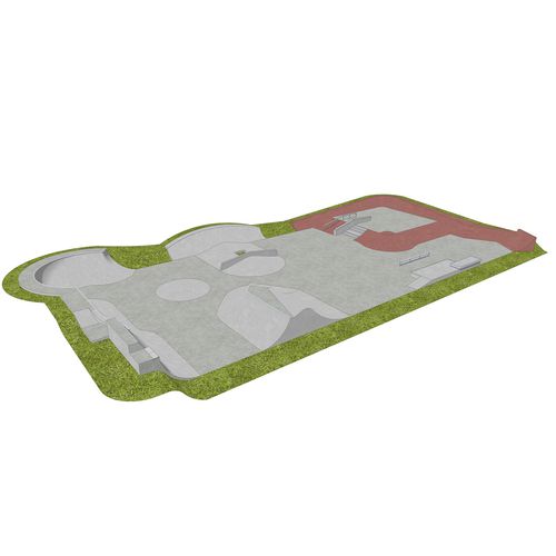Beton-Skatepark - CONCRETE : 760M2 - Techramps - monolithisch