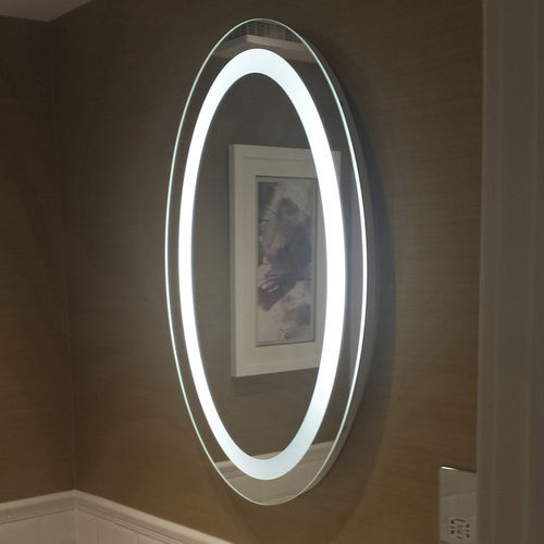 Wandmontierter Spiegel für Badezimmer - OVALE - MONTELEONE - modern / oval / weiß