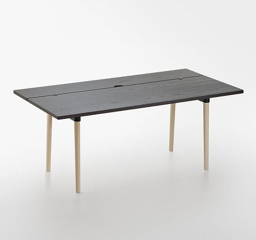 Moderner Arbeitstisch - OFFSET - MAXDESIGN - Esche / extrudiertes Aluminium / rechteckig