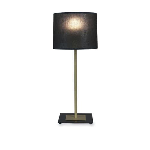 Tischlampe - DAPHNE - BROSSIER SADERNE - gebürstetes Messing / Leinen / modern