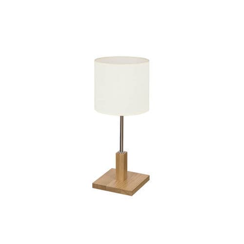 Tischlampe - ACACIA - BROSSIER SADERNE - aus verchromtem Metall / poliertes Metall / Leinen