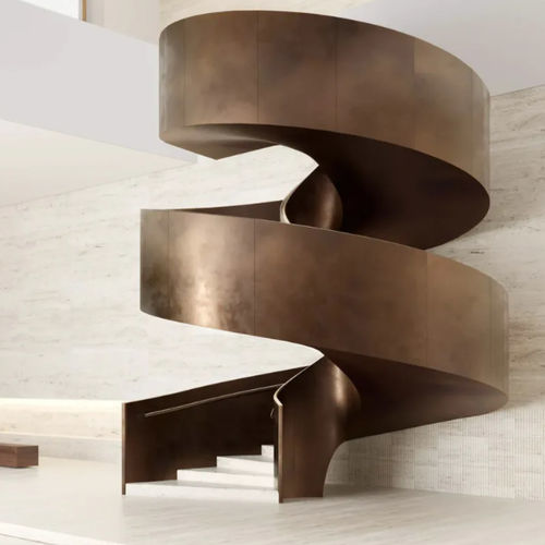 Spindeltreppe - DOUBLE LOOP - Marretti - Marmorstufen / Metall / für professionellen Einsatz