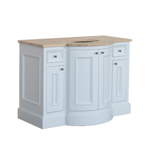 Freistehender Waschtisch-Unterschrank - HOLT01 - Kenny&Mason - Eiche / Marmor / Carrara-Marmor
