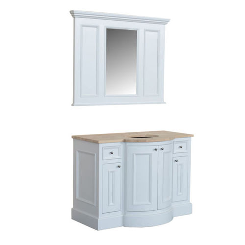 Freistehender Waschtisch-Unterschrank - HOLT02+HOLT03 - Kenny&Mason - Eiche / Marmor / Porzellan