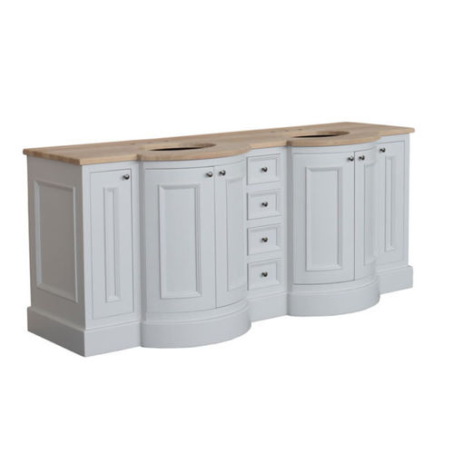 Doppelter Waschtisch-Unterschrank - HOLT06 - Kenny&Mason - freistehend / Eiche / Carrara-Marmor