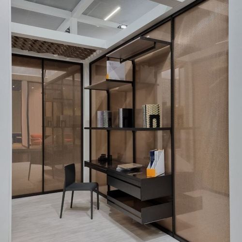 Abnehmbare Trennwand - LOOP - BENCORE - modular / mit Glasfront / Verbundwerkstoff