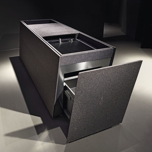 Outdoor-Küche - incline - minotti cucine - modern / Stein / Kochinsel