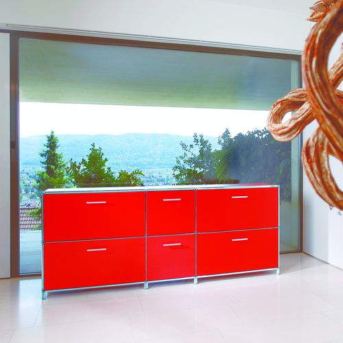 Modernes Sideboard - ARTMODUL AG - Holz / lackiertes Holz / Metall