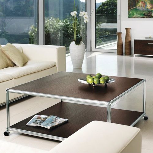 Moderner Couchtisch - ARTMODUL AG - Holz / Glas / rechteckig