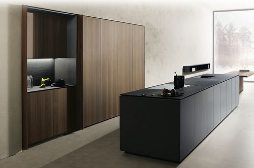 Moderne Küche - ALIAS - MK CUCINE - Holz / Kochinsel / ohne Griff