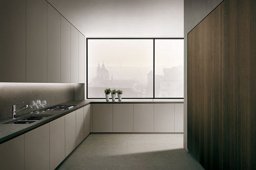 Moderne Küche - 030 - MK CUCINE - Stahl / Naturstein / ohne Griff