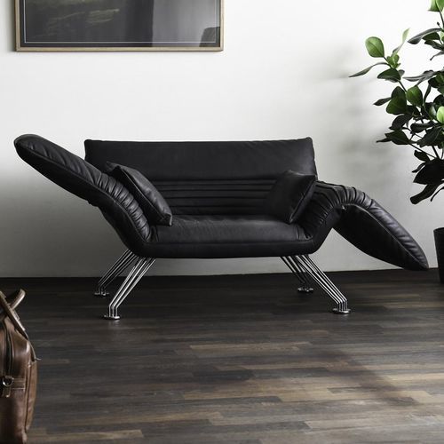 Kompaktes Sofa - DS-142 - de Sede AG - modern / Metall / Leder
