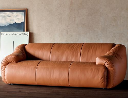 Modernes Sofa - DS-705 London - de Sede AG - Stoff / Leder / braun