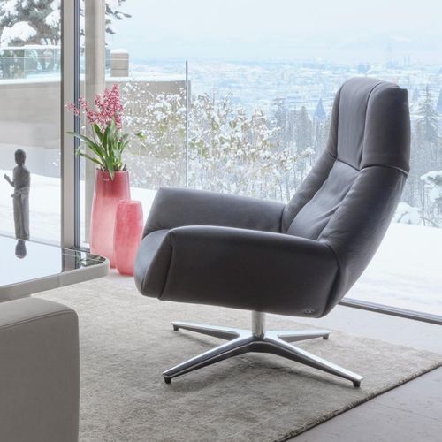 Moderner Relaxsessel - DS-149 LEJO - de Sede AG - Leder / Stahl / mit Fußstütze