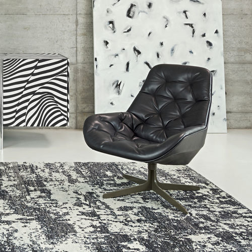Minimalistischer Sessel - DS-144 - de Sede AG - Stoff / Leder / mit Fußstütze