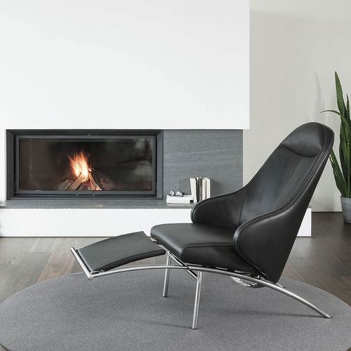 Moderner Relaxsessel - ROCKY - ipdesign - Leder / Stoff / mit Fußstütze