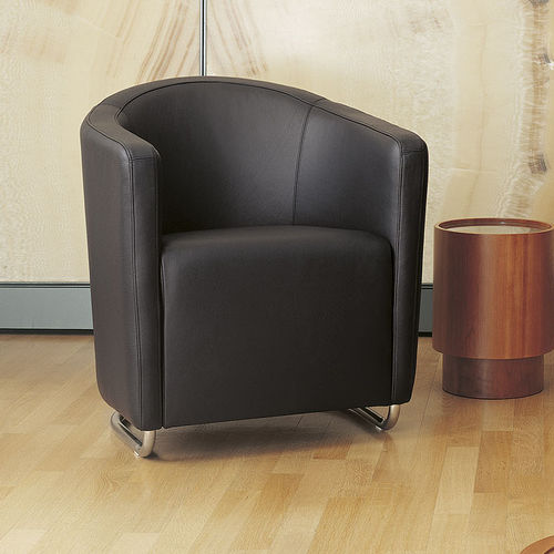 Moderner Clubsessel - VIGO - ipdesign - Leder / Stoff / schwarz