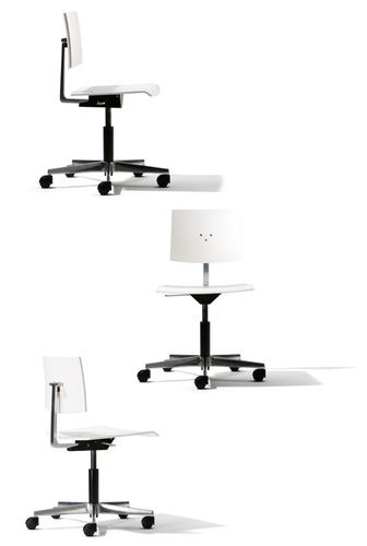 Moderner Bürostuhl - MR. SQUARE - Richard Lampert - Buche / mit Rollen / für Gewerbegebrauch