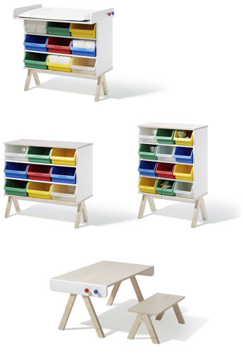 Moderne Tisch- und Stuhlkombination - FAMILLE GARAGE - Richard Lampert - Holz / für Kinder (Unisex)