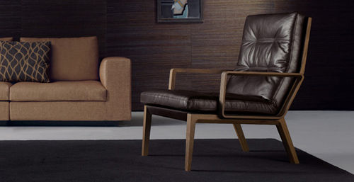 Moderner Sessel - ANDOO LOUNGE - Walter Knoll - Leder / Eiche