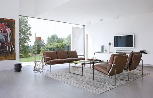 Modernes Sofa - FABRICIUS - Walter Knoll - Leder / schwarz / 3 Plätze