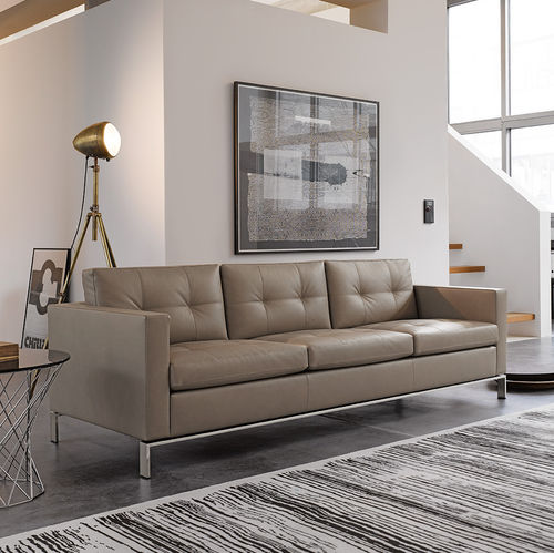 Modernes Sofa - FOSTER 502 - Walter Knoll - Leder / beige / von Norman Foster