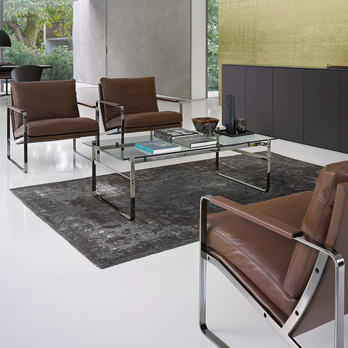 Moderner Couchtisch - FABRICIUS - Walter Knoll - Glas / Stahl / rechteckig