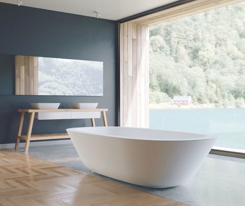Ovale Badewanne - ACANTHUS - Dado Creations Pty (LTD) - freistehend / Mineralwerkstoff / originelles Design