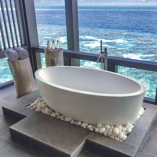 Ovale Badewanne - MAYA - Dado Creations Pty (LTD) - freistehend / Mineralwerkstoff / Mineralguss