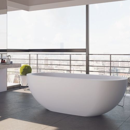 Ovale Badewanne - MOLOKO - Dado Creations Pty (LTD) - freistehend / Mineralwerkstoff / Stein
