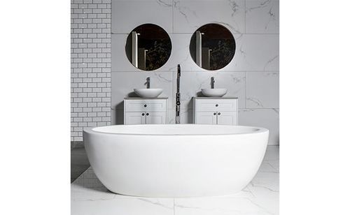 Freistehende Badewanne - Angela - Dado Creations Pty (LTD) - Quartzkomposit / blau / mehrfarbig